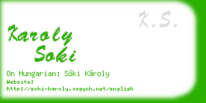 karoly soki business card