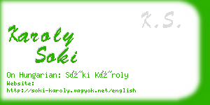 karoly soki business card